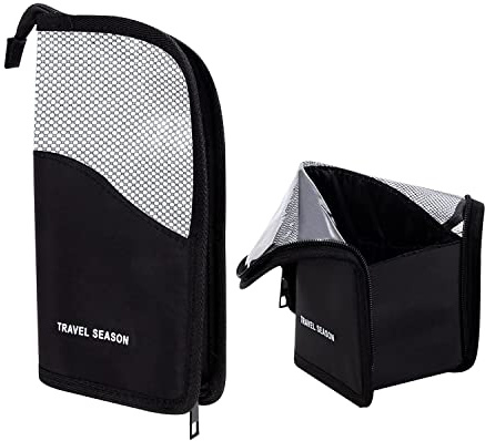 Makeup Brush Bag, Portable Travel Make Up, Brush Bag, Große Kapazität Aufbewahrungstasche, für Make Up Pinsel, Hautpflegeprodukte und Stifte (Schwarz)
