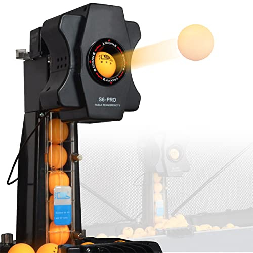 Robot de Tennis de Table Machine à Balles de Ping-Pong - Lanceur de Tennis de Table Multi-Rotation avec Filet de Recyclage de Balles