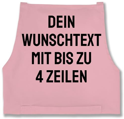 Schürze - Aufdruck selbst gestalten - Wunschtext I Eigener Text I Personalisierter Text I Custom Text - 85x69 - Rosa - kochschürze bedrucken lassen kochschuerze maenner personalisierte name