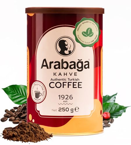 Café Turc Arabaga - Café Moulu Gourmet Torréfaction Moyenne,100 Ans de Tradition, Parfait pour les Amateurs de Café, 250g