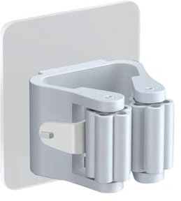 AQXYWUIO Mopp Halter Selbst-Klebe Besen Ständer Wand Montiert Mopp Unterstützung Kehr Pinsel Haken Lagerung Organizer Badezimmer Küche Zubehör (Color : 1PC Grey)