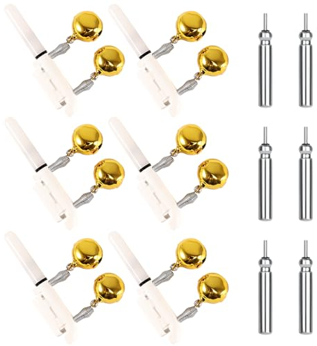 Tulov 6 Stück LED Bissanzeiger Angeln, Angeln Alarm Glocke, Knicklicht Angeln, Beißhaken Farbwechsler mit 2 Stück Glocken, Knicklicht Angelzubehör, Nachtangeln Biss Alarm für Angelrute