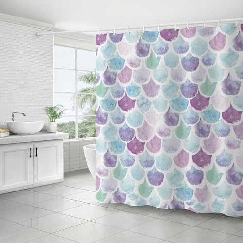FAIRYGATE Moderne Gardinen für Badezimmer Badewannenvorhang Duschvorhang Badezimmer Textil Vorhang mit Antischimmel Effekt Waschbar Shower Curtain Badewanne 180x180cm Polyester B8722