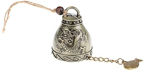 Carillon à vent en métal de style chinois pour décoration de maison, jardin, terrasse – Breloque Feng Shui, matériau en métal – D, 50 x 50 x 60 mm