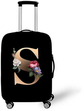 Muiuou Elastisch Reise Kofferhülle Kofferschutzhülle, Anfangsbuchstabe Gedruckt Design Koffer Schutzhülle mit Reißverschluss Waschbar Gepäck Cover Kofferschutz-Bezug (XL (30-32 Zoll),S)