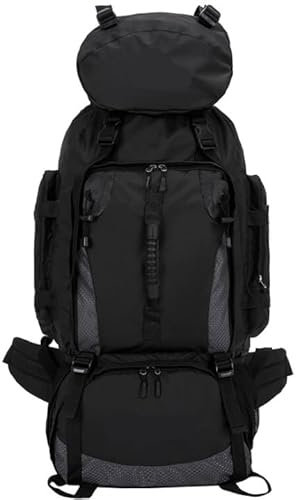 NMGHUTE Wanderrucksäcke Trekkingrucksäcke Wanderrucksack 90L Wasserdicht Angeln Reisen Rucksack Daypack Camping Tasche Bergsteigen Trekkingrucksack Reiserucksack(Black)