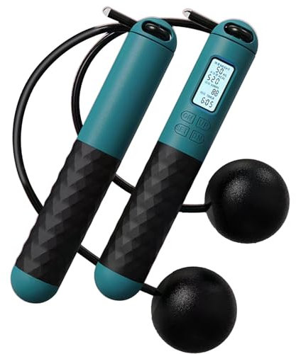 Skipping Rope with Counter - Cordless Skipping Rope Weighted Jump Rope,Wireless Skipping Rope with Counter,Skipping Ropes for Adults Kids Home Workout Exercise Training