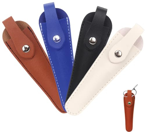 5 Pezzi Cesoie Fondina per Parrucchiere, Coperture Protettive per Cesoie, Borsa per Forbici Professionale in Pelle Pu, Borsa per Forbici Per Capelli da Salone per Forbici per Parrucchiere (4 Colori)