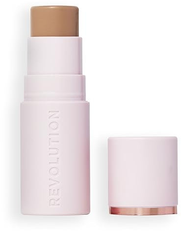 Revolution Skin Silk Bronzer Stick - Aufbauende Farbe für Wangen, Augen und Lippen - Creme-zu-Puder-Formel - Vegan & Cruelty-Free - Fair Sand - 4,5 g