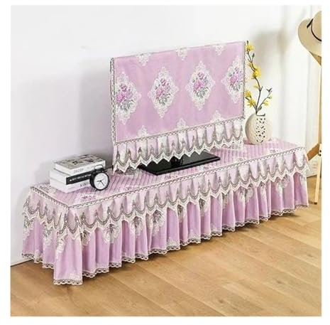 XFYESL TV Dust Cover Cover TV Covers Outdoor 1pcs Simple Fabric Rectangular TV Cabinet Cover Hanging LCD TV Cover Household TV Curved Dust Cover Cloth(Color03,153xH90cm TV)
