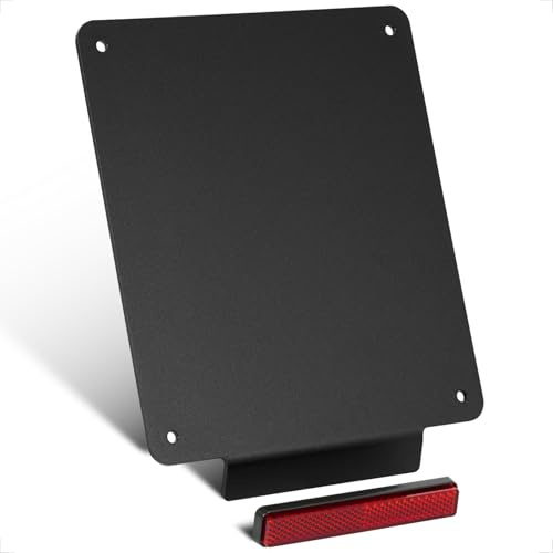 Evermotor Portatarga Moto con Catarifrangente 30°, Fissaggio Sicuro | 180×200mm Universale, Alluminio 3mm, Riflettore 108mm, Leggero, Antivibrazione, Moto, Scooter, Ciclomotore, Quad