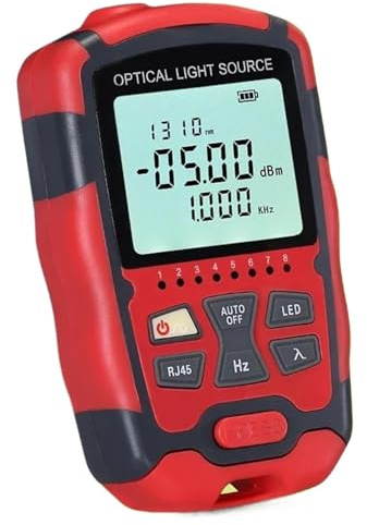 Tester Fibra Ottica, Misuratore di potenza in fibra ottica AUA-M1315, tester for cavi in ​​fibra FTTH e sorgente luminosa in fibra ottica monomodale(Rechargeable MC1315)