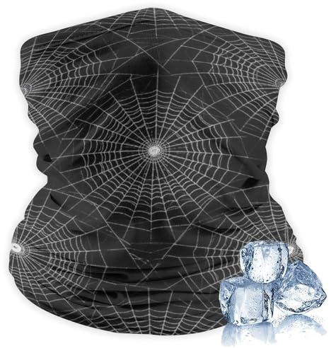 LITPUZC Fashion Face Mask Scarf Balaclava Windproof Neck Gaiter Bandana Spider Web Washable Head Wrap for Motorcycle Biking
