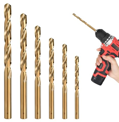 Cobalt Drill Bits, Metal Drill Bits For Hard Steel M35 HSS Cobalt Bit Set With Storage Box For Hardened Metal, Stainless Steel, Plastic, Aluminium, Tile, Wood, Plastic And Cement 2/3/4/5/6/8 mm 6 Pcs