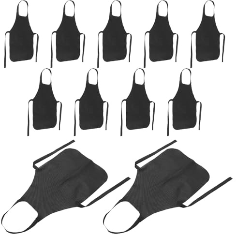 STAHAD 11Pcs Disposable Non-Woven Aprons Thickened Oil-Resistant Cooking Apron for Adults and Bbq Protective Wear
