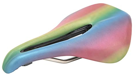 Rennrad-Sattel, bunt, PU-Leder, Stahl, rutschfest, weich, stoßdämpfend, hohles Design, Fahrradsitz für Rennrad, Mountainbike