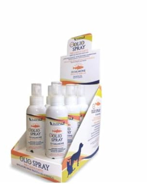 Olio Spray Salmone Appetizzante per Cani e Gatti, alimento per cani e gatti adulti e cuccioli di tutte le razze con poco appetito | 1 flacone da 125ml.
