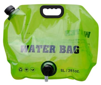 LearnLyrics Contenedor de Agua Exterior – Plegable Portátil, Botella Estanca, Depósito Resistente, Recipiente Multifuncional | de Agua Grande para Senderismo Camping Viajes Playa Actividades