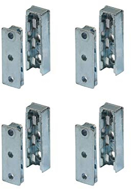 Gedotec Möbelverbinder aus Metall verdeckt | 4 Set Korpusverbinder | Bettverbinder SOLID | Einhänge-Verbinder Beschlag für Betten, Möbel & Metallbau | Tragkraft bis 250 kg | Holzverbinder unsichtbar