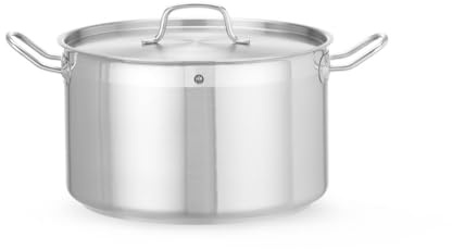 HENDI Marmite, médiane, couvercle avec trous de vapeur, pot de cuisson, casserole, braisière, faitout, convient à toutes les sources de chaleur, lavable au lave-vaisselle, 15L, ø320x(H)190mm, inox