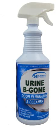 KINZUA ENVIRONMENTAL Urine B-Gone, Professional Enzyme Odor Eliminator & Pet Stain Remover, Human, Cat & Dog Urine Cleaner, Effective on Laundry, Carpets & More (947 ml (Pack of 1), Original)