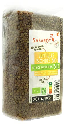 Sabarot - Lentilles blondes biologiques - Sachet 500g