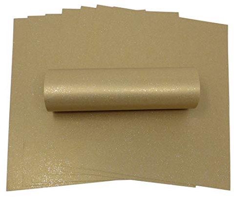 Syntego 10 Feuilles A4 Papier Harvest Doré pailleté avec Sparkle irisé 120 g/m² One Face pour travaux manuels Fabrication de Cartes