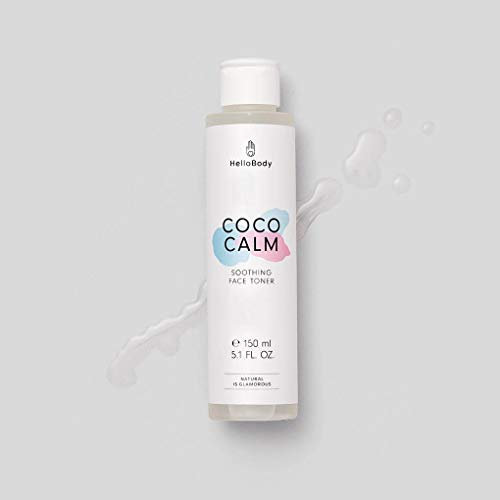 HelloBody Coco Calm Soothing Lotion Tonique Visage (150 ml) – Soin visage végétalien – Nettoyant visage avec Aloe Vera – Tonique revitalisant – Coco