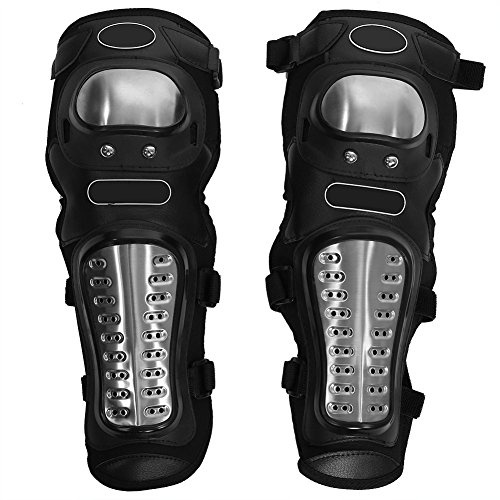 Motorrad Knieschoner Edelstahl,2er Set Knieprotektoren & Knieschleifer | Knieschützer Schutzausrüstung für Motocross,ATV,Enduro–Atmungsaktive Schienbeinschoner für Erwachsene