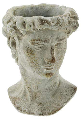 The Bridge Collection Antiker Stil alte Welt griechische Statue Kopf Zement Gesicht Pflanztopf Topf