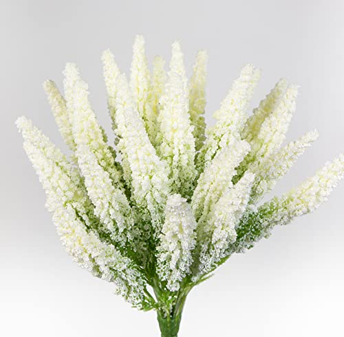 Seidenblumen Roß Erika/Heidekraut künstlich Kunstpflanzen Kunstblumen Erikabusch künstliche Blumen Pflanzen … (weiß)