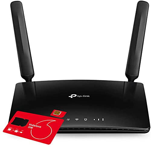 TP-Link MR600 (v3) 4G+ Cat6 LTE Dual Band Gigabit Router with Vodafone Max Data SIM Card Bundle