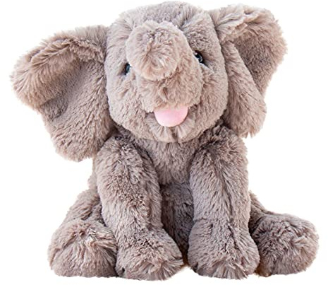Hopearl Adorable Plush Calf Elephant Toy Floppy Elephish Ultra Soft Stuffed Animal for Boys Girls Kids Toddlers, Gray, 9''