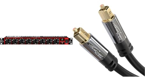 Behringer Ultragain ADA8200 Wandler & KabelDirekt - Optisches Kabel/Toslink Kabel - 0,5m - (optisches Digitalkabel Toslink auf Toslink, Audiokabel zur Verbindung von Soundbar, Stereoanlage,Heimkino)