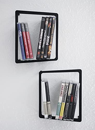 DVD/Bluray Design Wandregal 2er Set | Hängeregal | Deko Regal | Steelbook Wandhalter | Medienregal