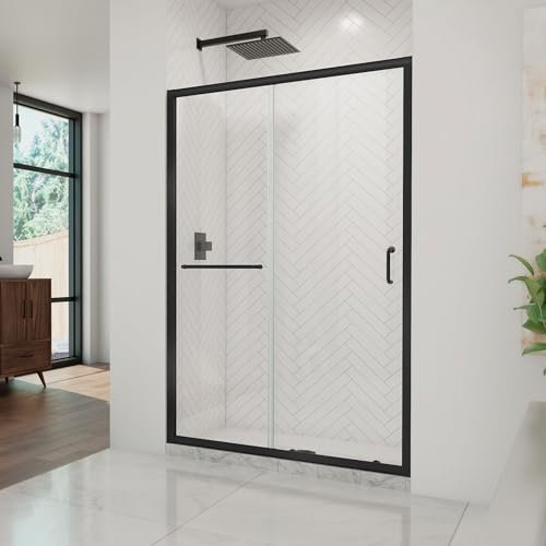 DreamLine Infinity-Z 44-48 tum. B x 183 cm. H Halvramlös glidande duschdörr, klart glas i matt svart