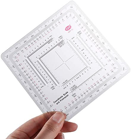 Vctitil Scala di coordinate lettura e goniometro, righello di misurazione quadrato acrilico MP-5 per righello quadrato tecnico mappa goniometro