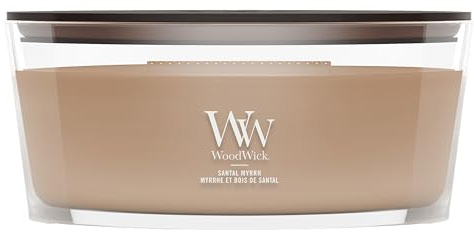 WoodWick | Ellipsenkerze | Santal Myrrh | Tolles Geschenk für Frauen