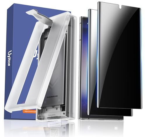 Uyiton für Samsung Galaxy S22 Ultra/S23 Ultra Sichtschutz, 2 Stück PET Privatsphäre Folie Einfacher Schiebeeinbau 30°Privacy Schutz Anti-Spy Folie Sichtschutzfolie für Samsung S22 Ultra/S23 Ultra