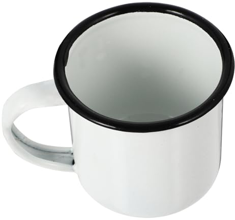 DEARMAMY Tasse À Café En Émail Vintage En Fer Avec Poignée Isolante Résistante À La Chaleur Pour Maison Et Camping 2.4 Pouces Et Facile À Nettoyer