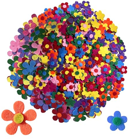 200 Stück bunte Filzblumen, Patch-Aufkleber, handgefertigte Filzblumen, Stoff-Blumendekoration, Bastelfilz-Applikationen, geeignet für Kunst-DIY, Kunsthandwerk