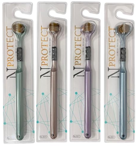 Pcingsia Cepillo de dientes de tres caras – Mango ergonómico Necesidades Especiales Cepillo de dientes de cerdas suaves – Cepillos de dientes de limpieza manual con agarre antideslizante, fácil