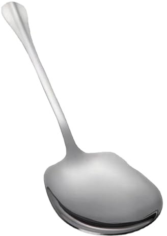 Wezalget Cucharas grandes para servir alimentos, cucharas extragrandes de acero inoxidable, cubiertos de cocina portátiles, utensilios de servir ensaladas, cuchara de metal para servir restaurantes y