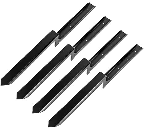 Heavy Duty Steel Fence Post Brackets and Support Stakes Kit with Screws and Drill Bit for Broken Wooden Fences Repair, Black