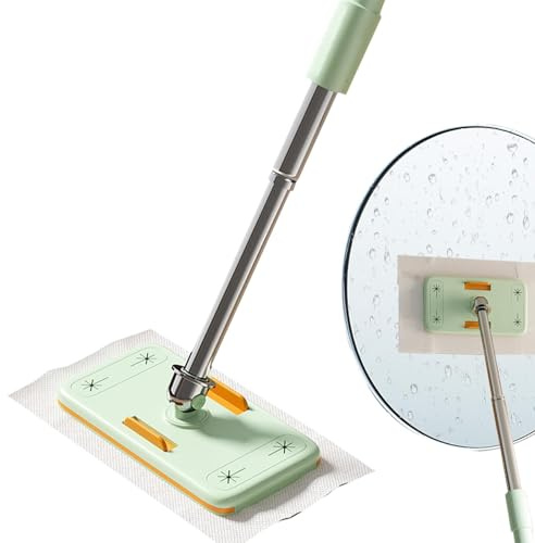 Mopa telescópica pequeña para suelos de madera dura, trapeador telescópico de madera para suelos de madera, mopa de microfibra profesional, mopa pequeña para suelos de madera