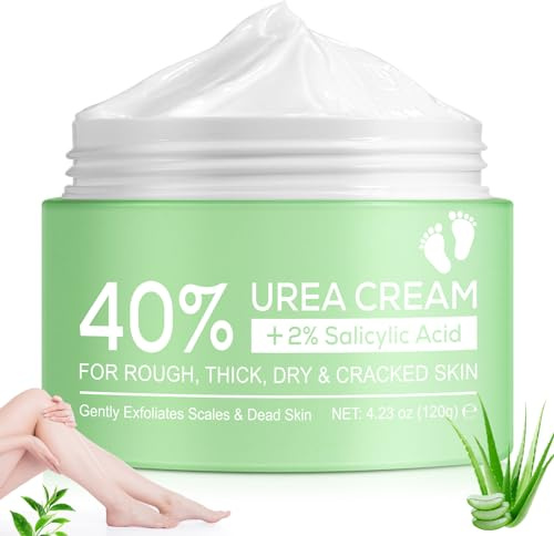 Crema Urea, 120 g Crema Urea per Piedi 40% Urea+2% Acido Salicilico Crema per Piedi Secchi e Cracked Idratazione Profonda per Pelle Secca e Ruvida