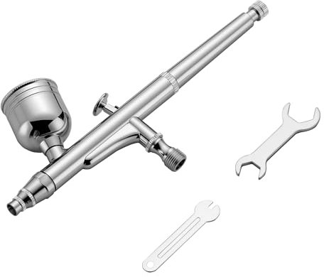 Wiltec Airbrush Pistole Typ HS-30-1, Air Brush mit 0,3 mm Düse und Flüssigkeitsbecher 7 ml, präzise Airbrushpistole für Nägel, Tattoo, Modellbau