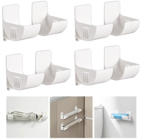 4 Paia Supporti per Sacchetti Della Spazzatura a Parete,Autoadesivo Organizzatore Portarotolo,Dispenser Sacchi della Spazzatura Montaggio,Porta Sacco Della Spazzatura in Plastica,per cucina,bagno, ecc
