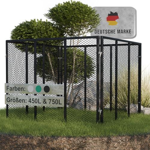 Heimfleiss® Komposter Garten Metall 750L 100x100x75 cm - Pulverbeschichtet | Komposter Metall & Metallkomposter mit Stecksystem | für Rasenschnitt & Biomüll | belüftet, nährstoffreicher Kompost
