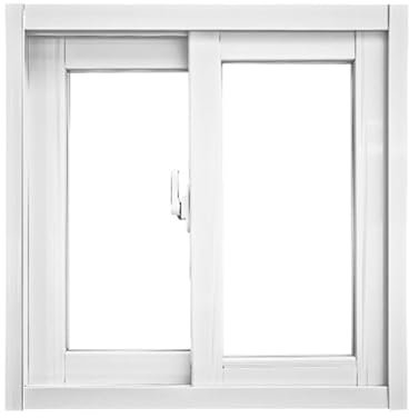 Fenêtre de rechange en alliage d'aluminium avec cadre à tirer, panneau d'isolation acoustique transparent pour cuisine, salle de bain et cafés, blanc, 100 x 80 cm